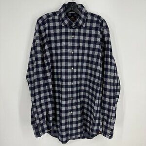3/$25 Circle of Gentleman Plaid Button Down Shirt 43 Navy